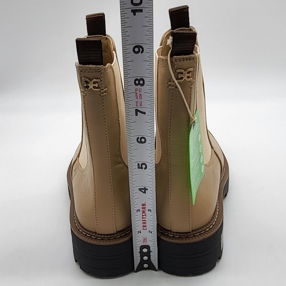 346- Sam Edelman Laguna Chelsea Boots Sesame Color Leather Size 9.5 M NWT - Picture 7 of 13
